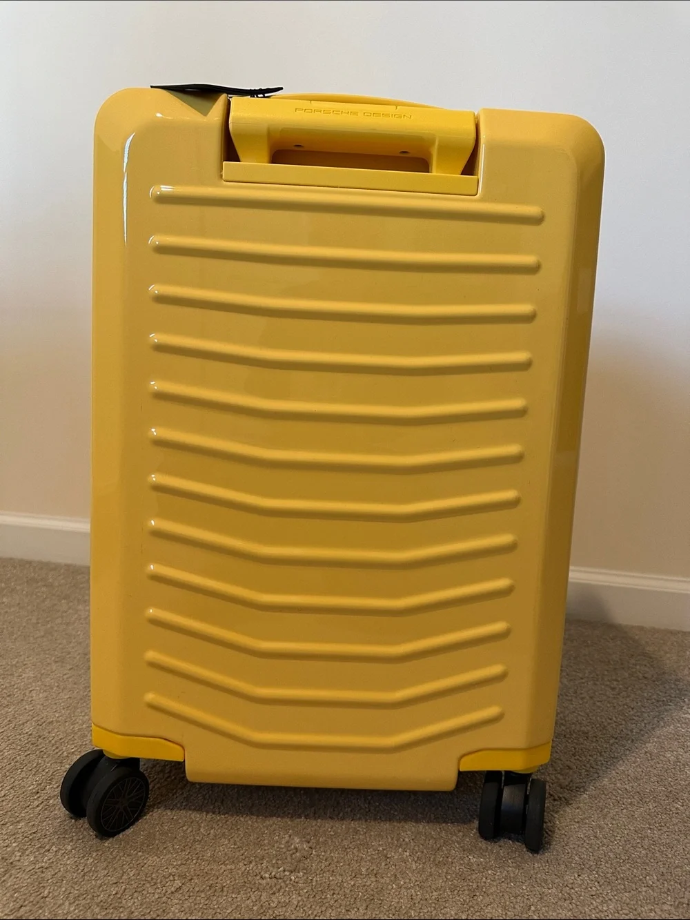 NEW! Porsche Design Signal Yellow Hard Shell Carry On with Front Sleeve